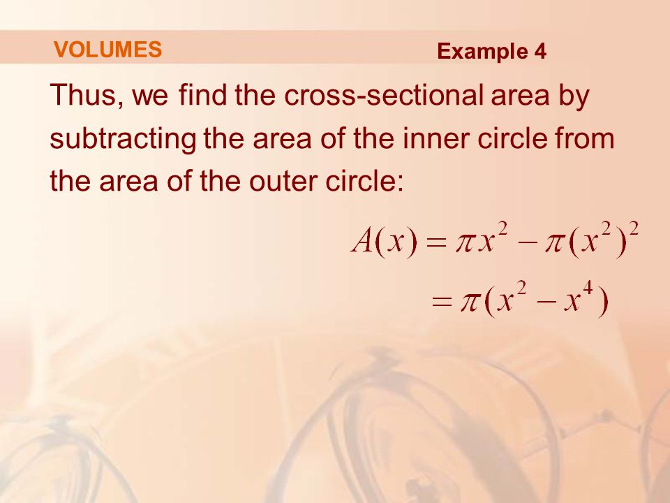 Thus, we find the cross-sectional area by