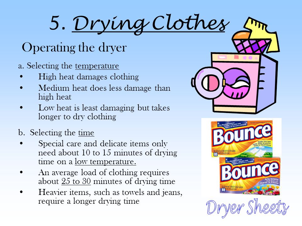 5. Drying Clothes Dryer Sheets Operating the dryer