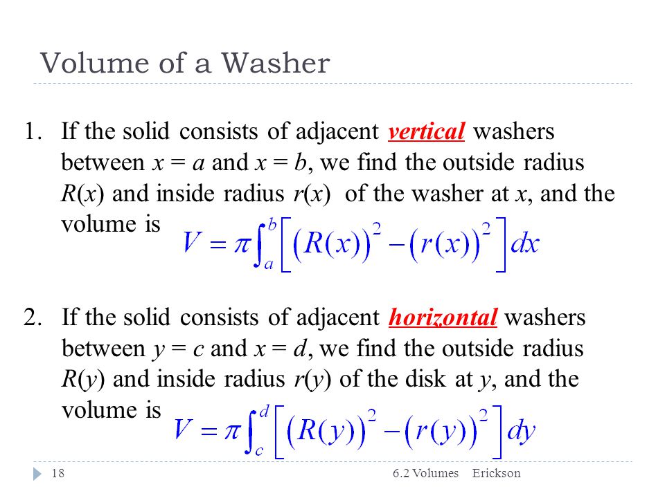 Volume of a Washer