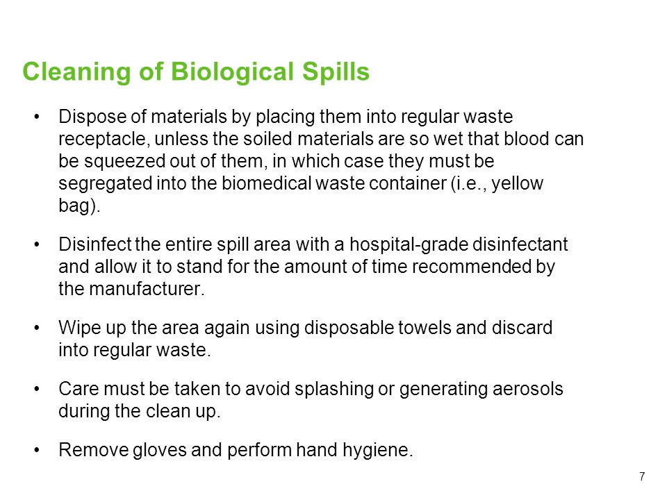 Cleaning of Biological Spills