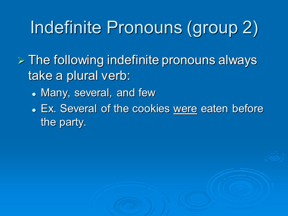 Indefinite Pronouns (group 2)