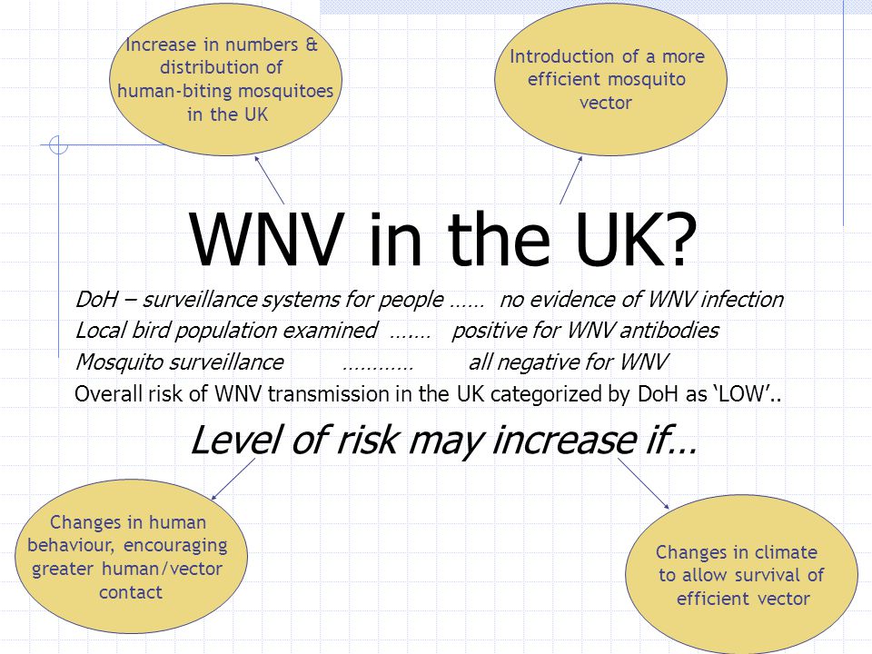WNV in the UK Level of risk may increase if…