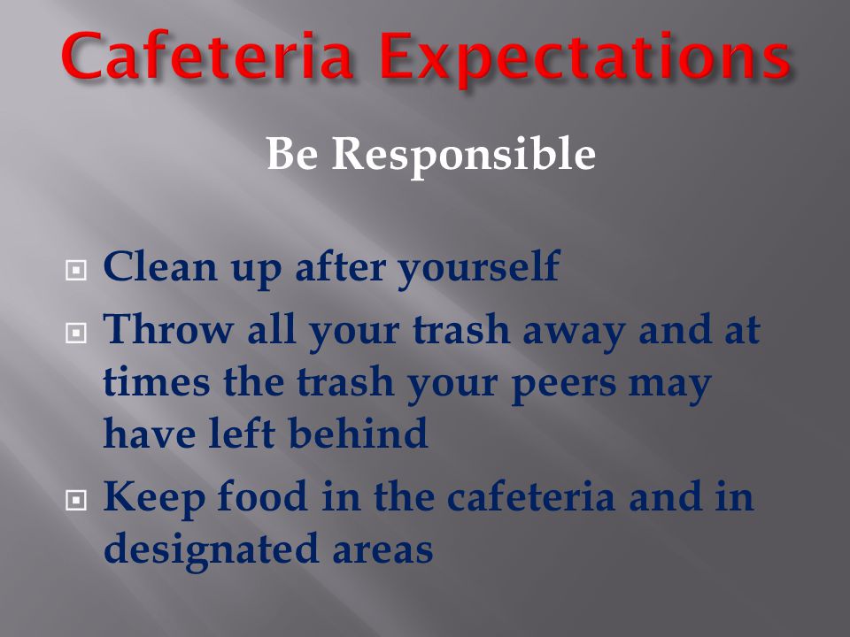 Cafeteria Expectations