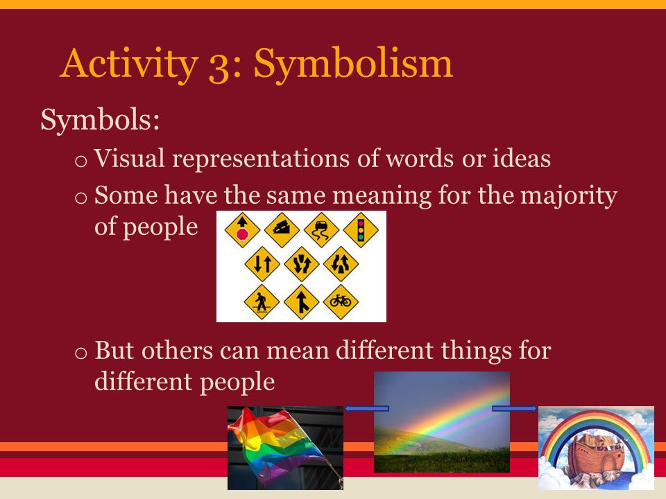Activity 3: Symbolism Symbols: