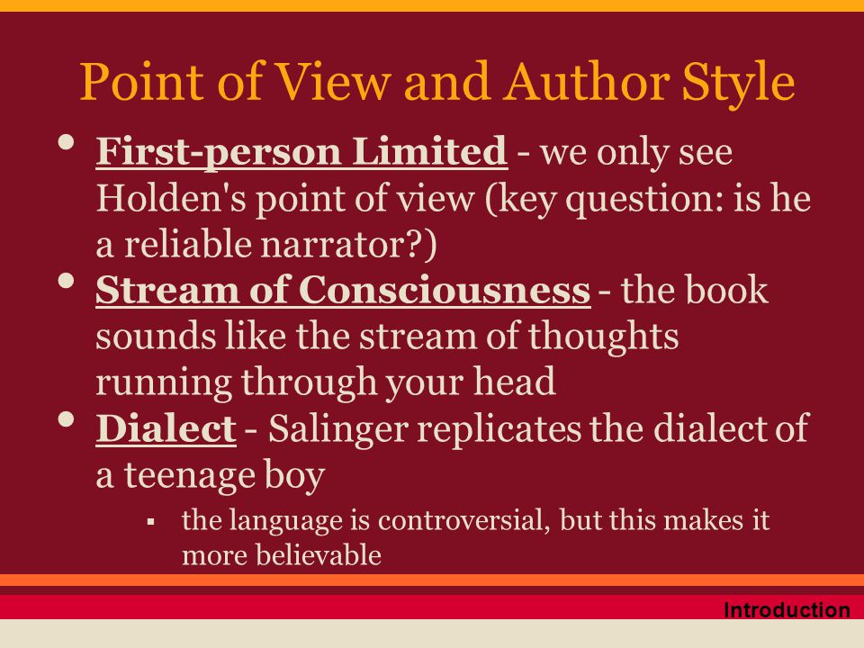 Point of View and Author Style