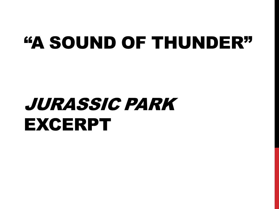 A Sound of Thunder Jurassic Park excerpt