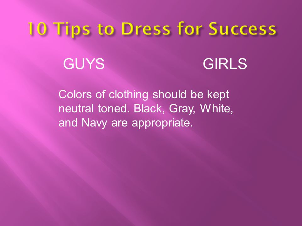 10 Tips to Dress for Success