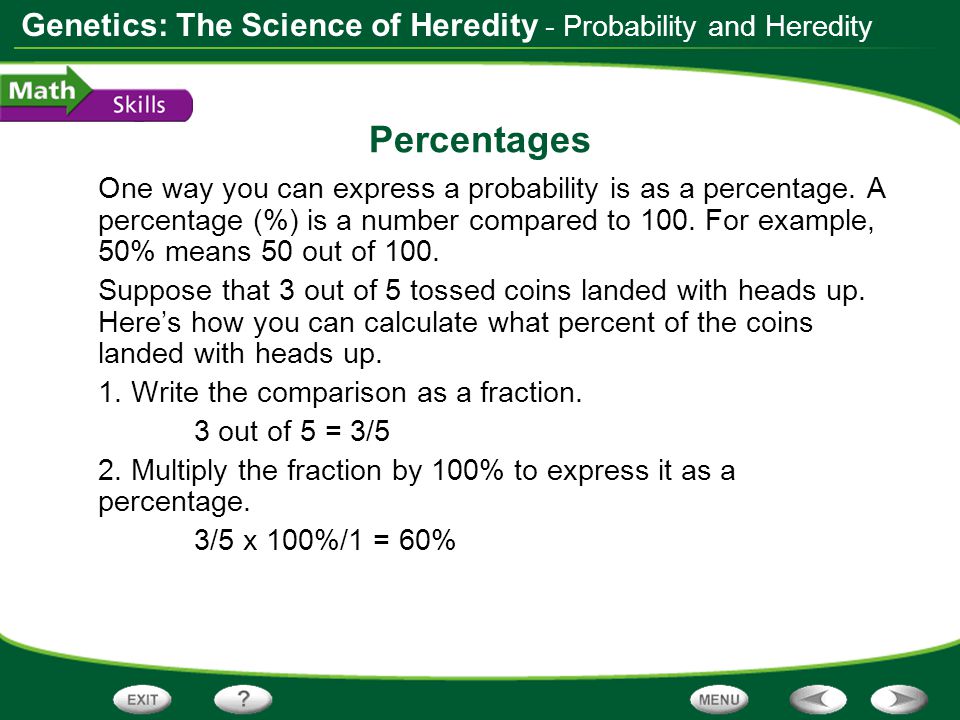 Percentages - Probability and Heredity