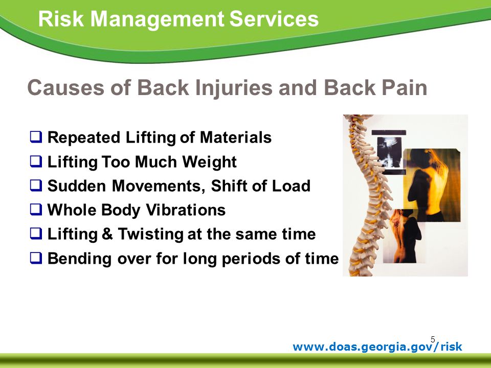 Causes of Back Injuries and Back Pain