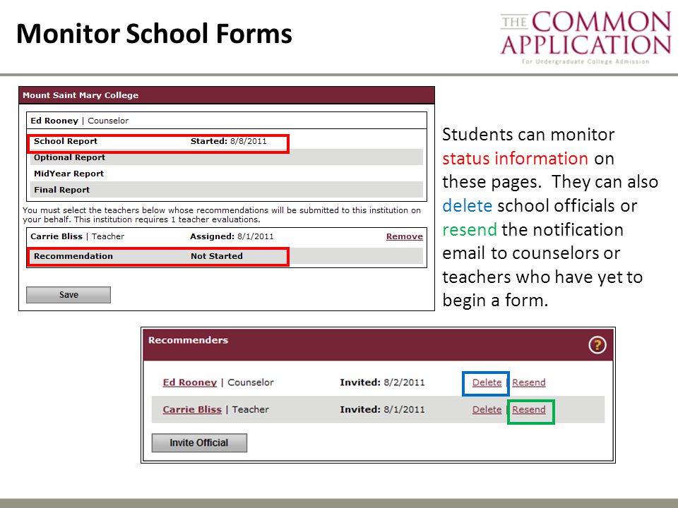 Monitor School Forms