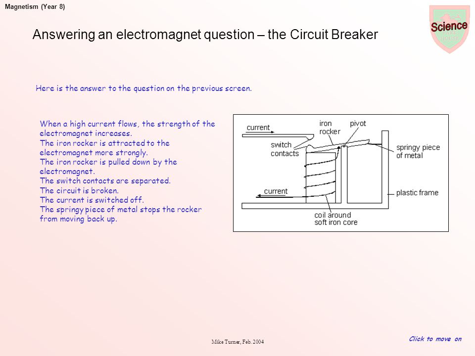 Answering an electromagnet question – the Circuit Breaker
