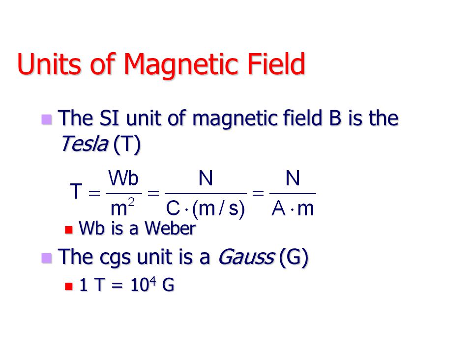 The si unit of magnetic field strength is