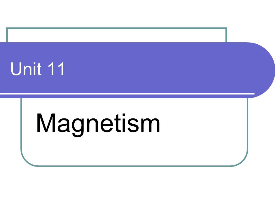 Unit 11 Magnetism