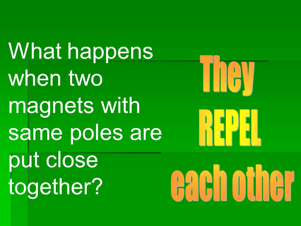 What happens when two magnets with same poles are put close together