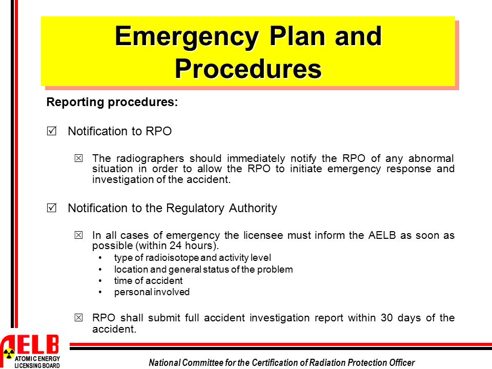 Emergency Plan and Procedures