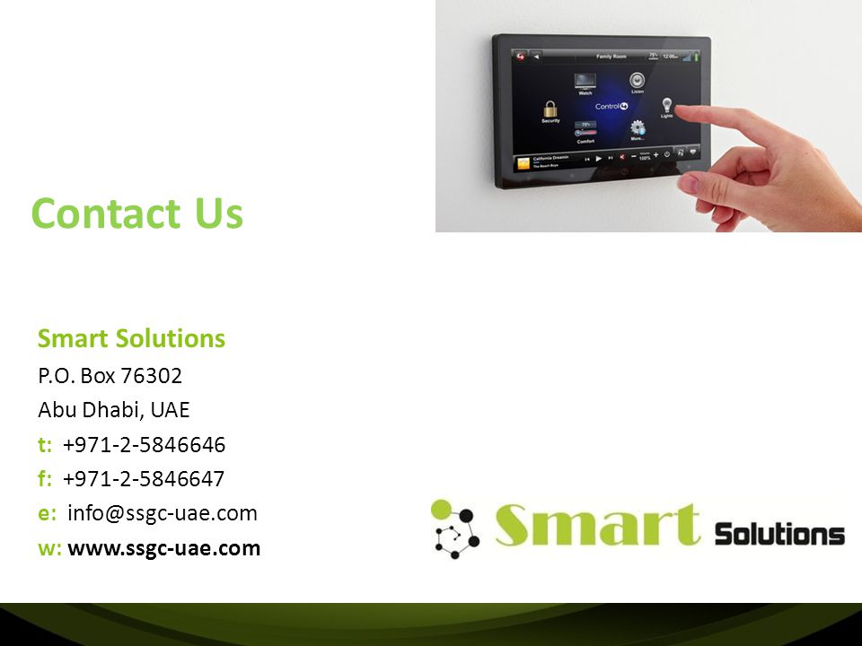 Contact Us Smart Solutions P.O. Box Abu Dhabi, UAE