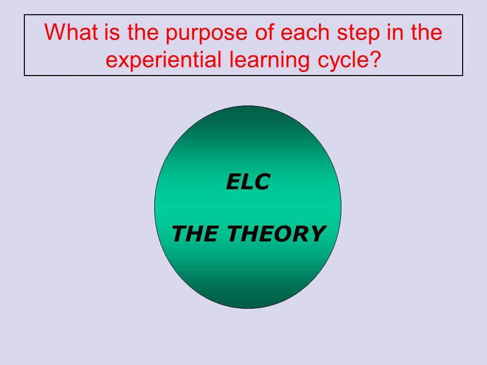 What is the purpose of each step in the experiential learning cycle