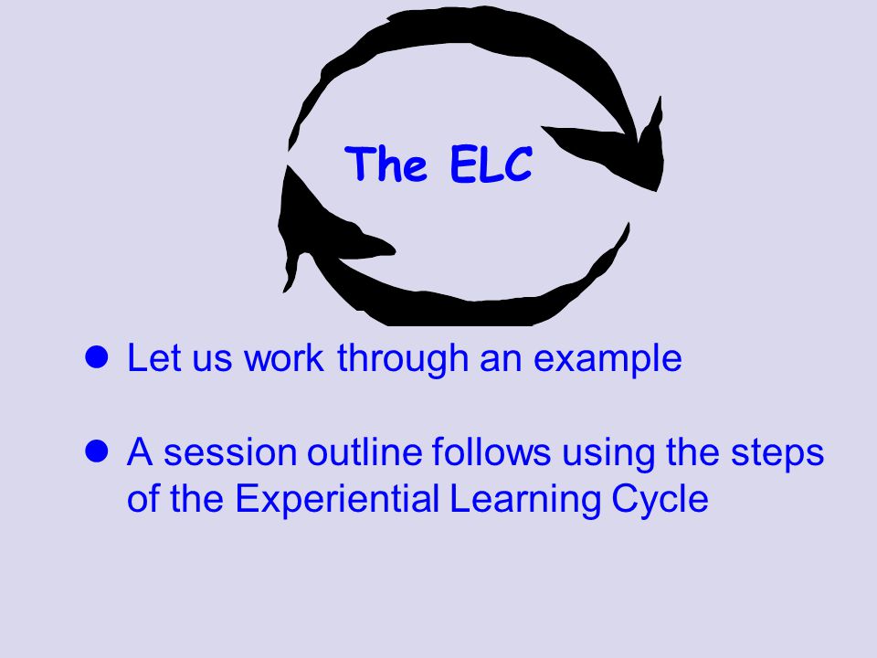 The ELC Let us work through an example