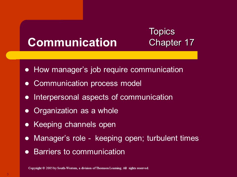Communication Topics Chapter 17