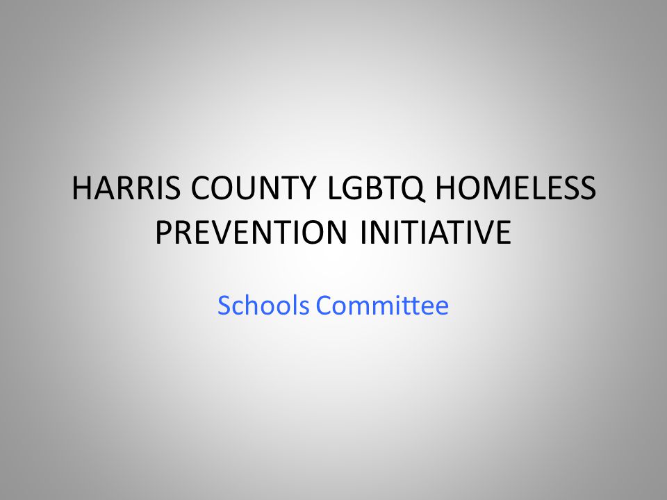 HARRIS COUNTY LGBTQ HOMELESS PREVENTION INITIATIVE