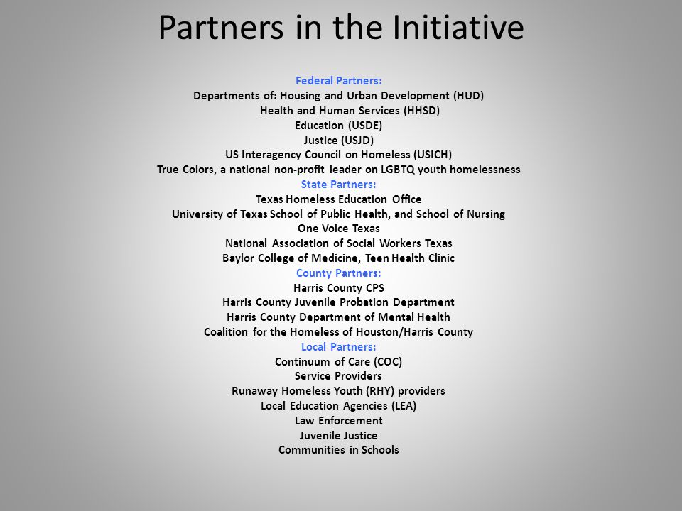 Partners in the Initiative