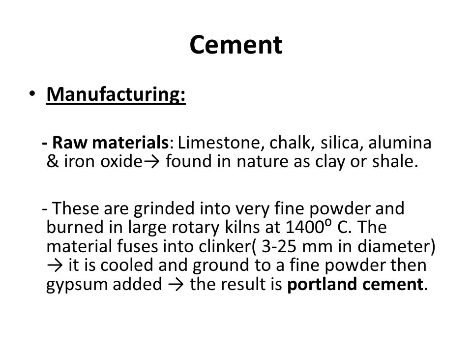 Cement Manufacturing: