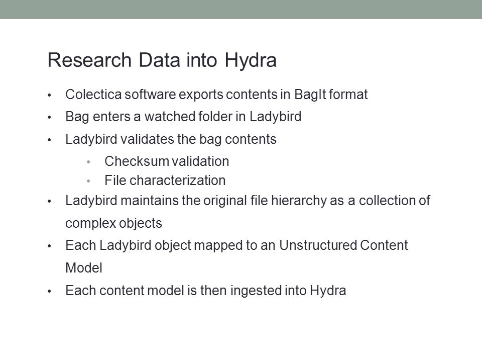 Research Data into Hydra