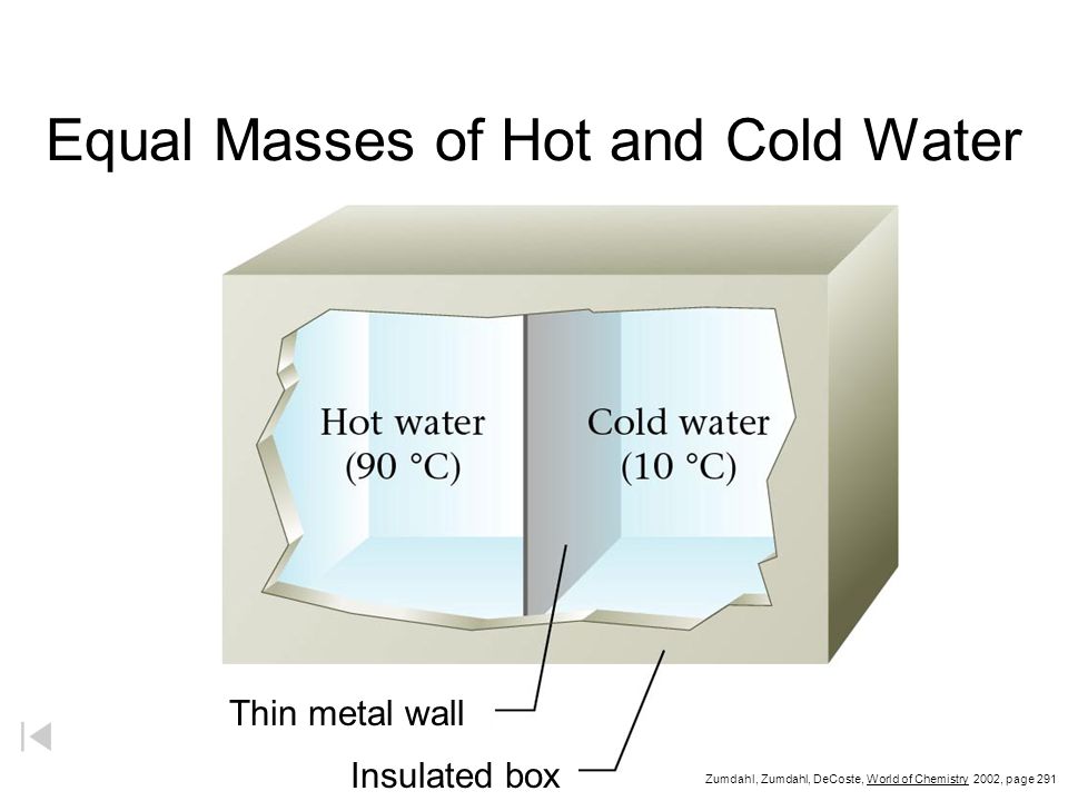 Equal Masses of Hot and Cold Water