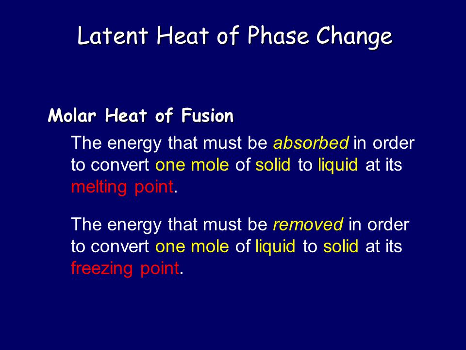 Latent Heat of Phase Change