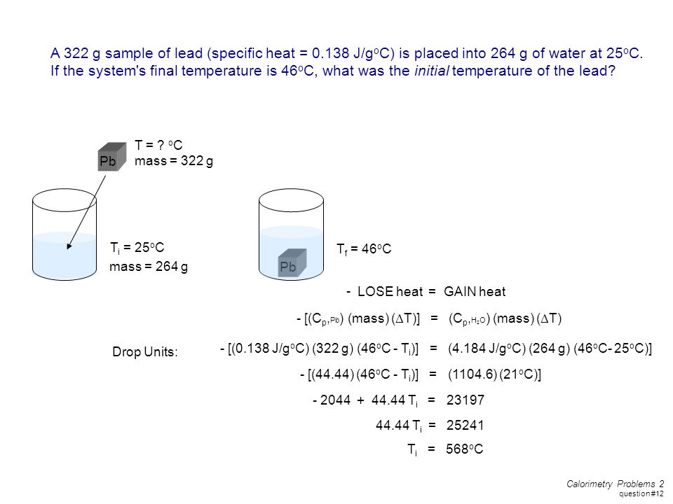 A 322 g sample of lead (specific heat = 0
