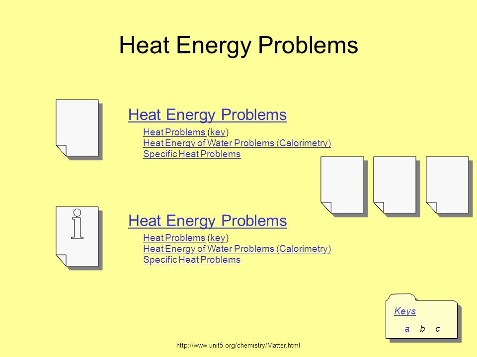Heat Energy Problems Heat Energy Problems Heat Energy Problems