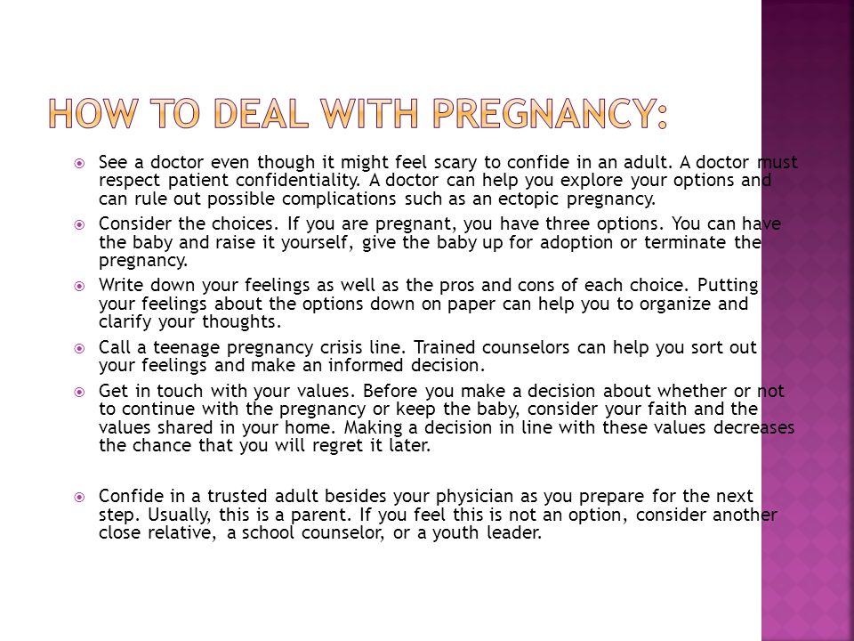 How to deal with Pregnancy: