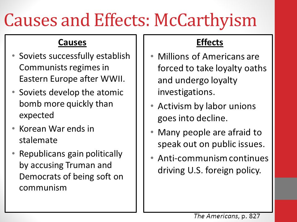 causes of mccarthyism