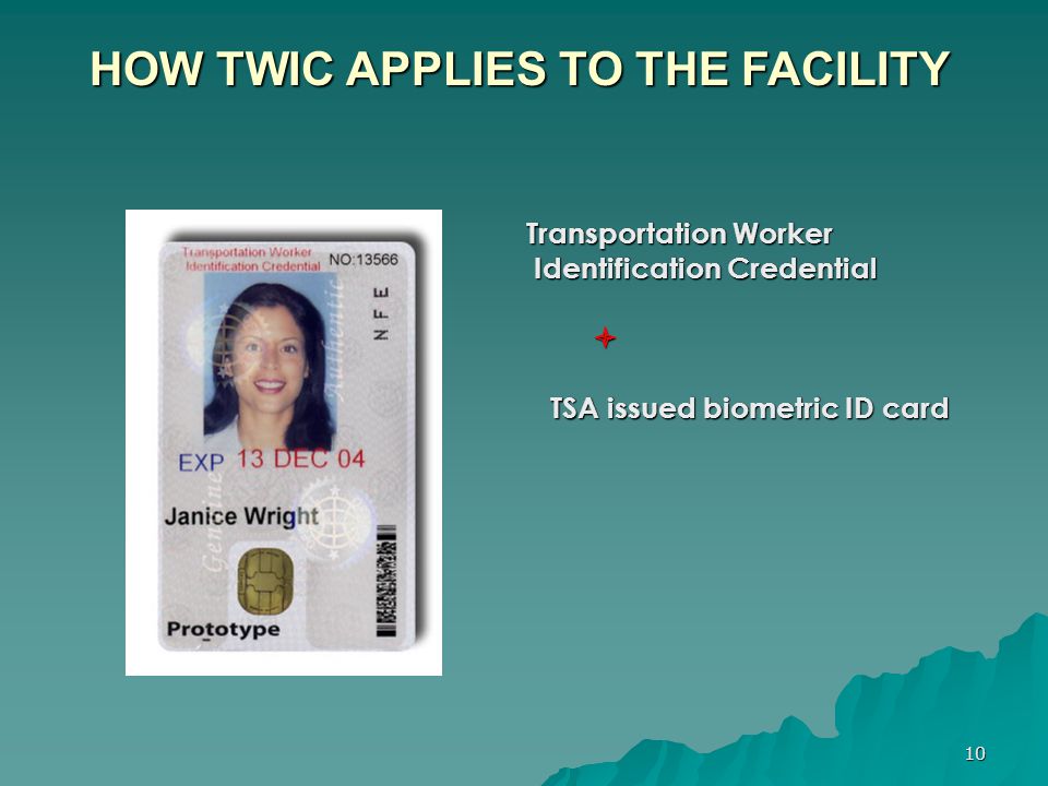 Transportation Workers Identification Credential Ppt Download