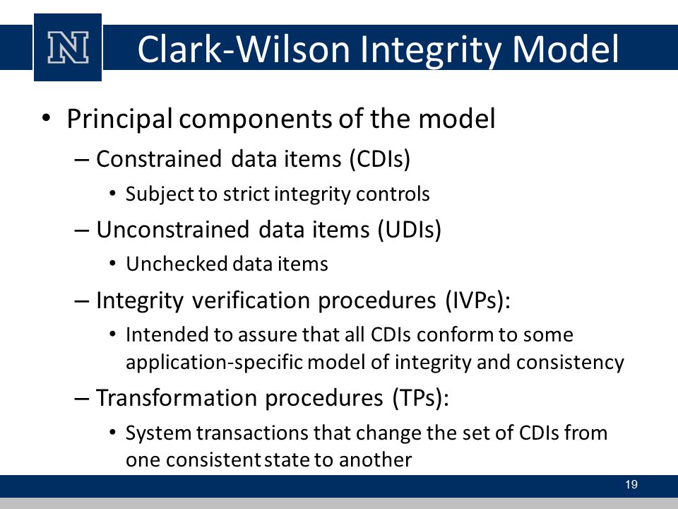 Lecture #8: Clark-Wilson & Chinese Wall Model for Multilevel Security