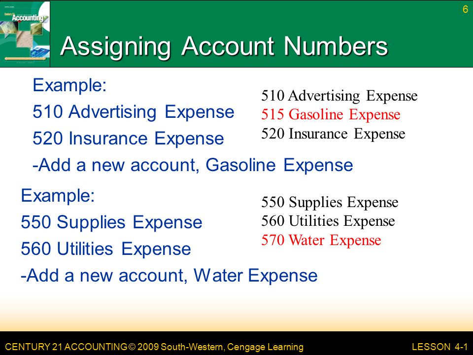 Assigning Account Numbers