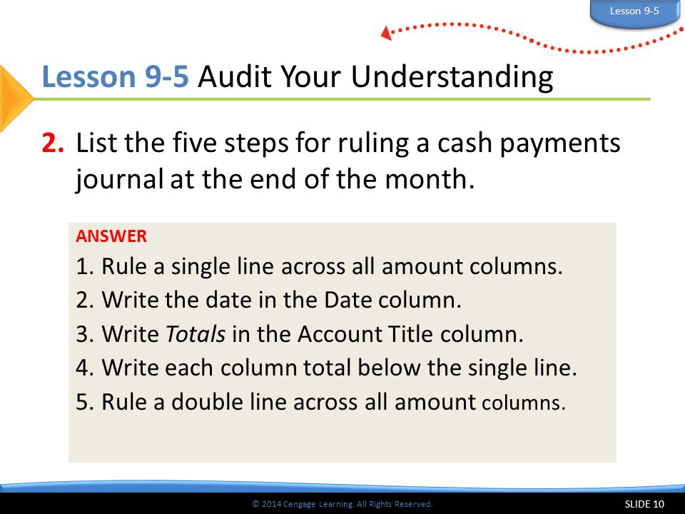 Lesson 9-5 Audit Your Understanding