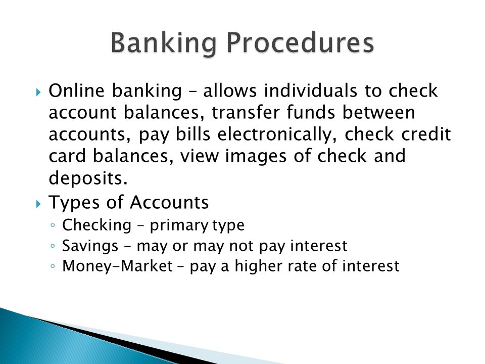 Banking Procedures