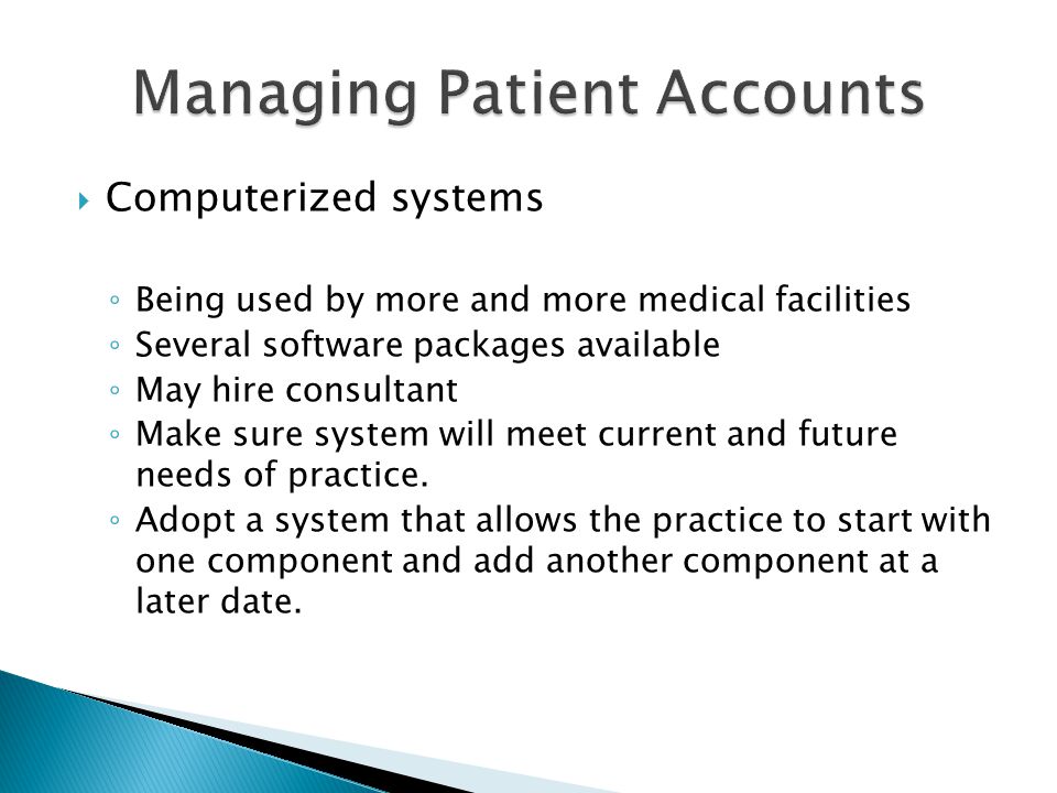 Managing Patient Accounts