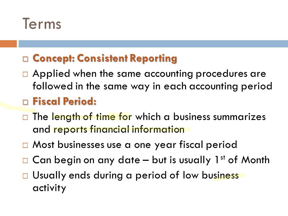 Terms Concept: Consistent Reporting