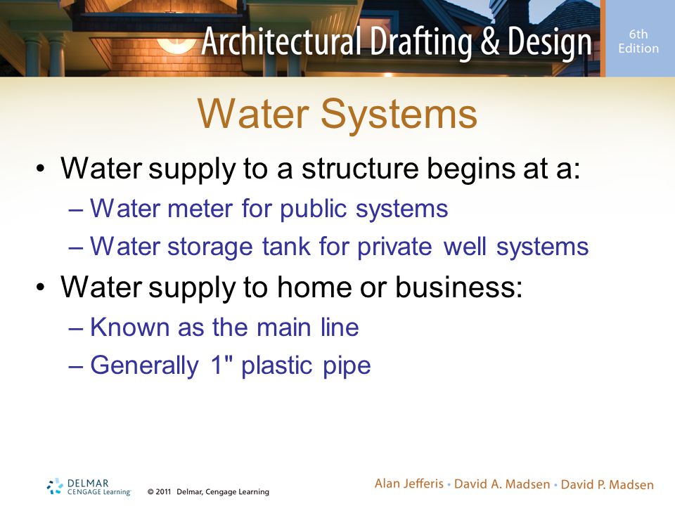Water Systems Water supply to a structure begins at a: