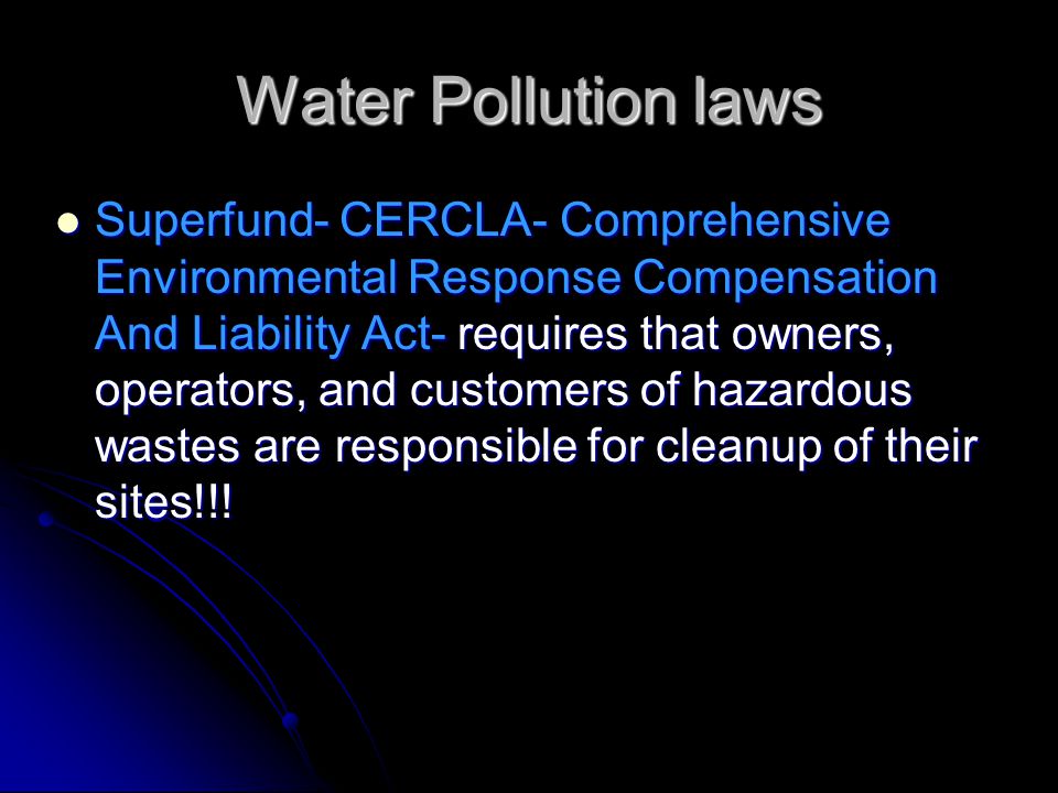 Water Pollution laws