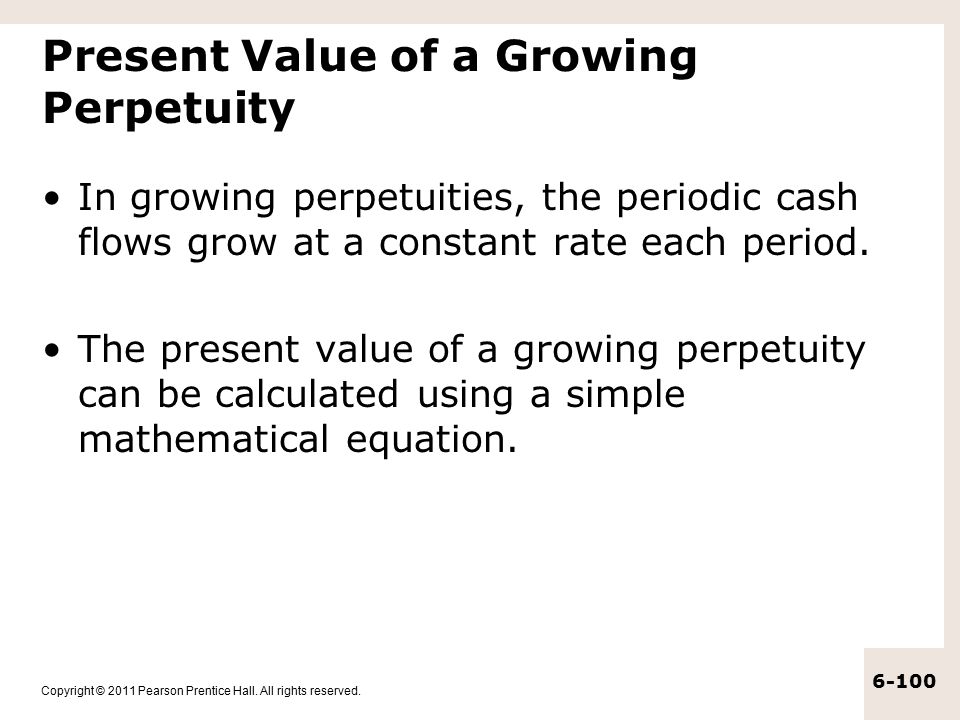 Present Value of a Growing Perpetuity