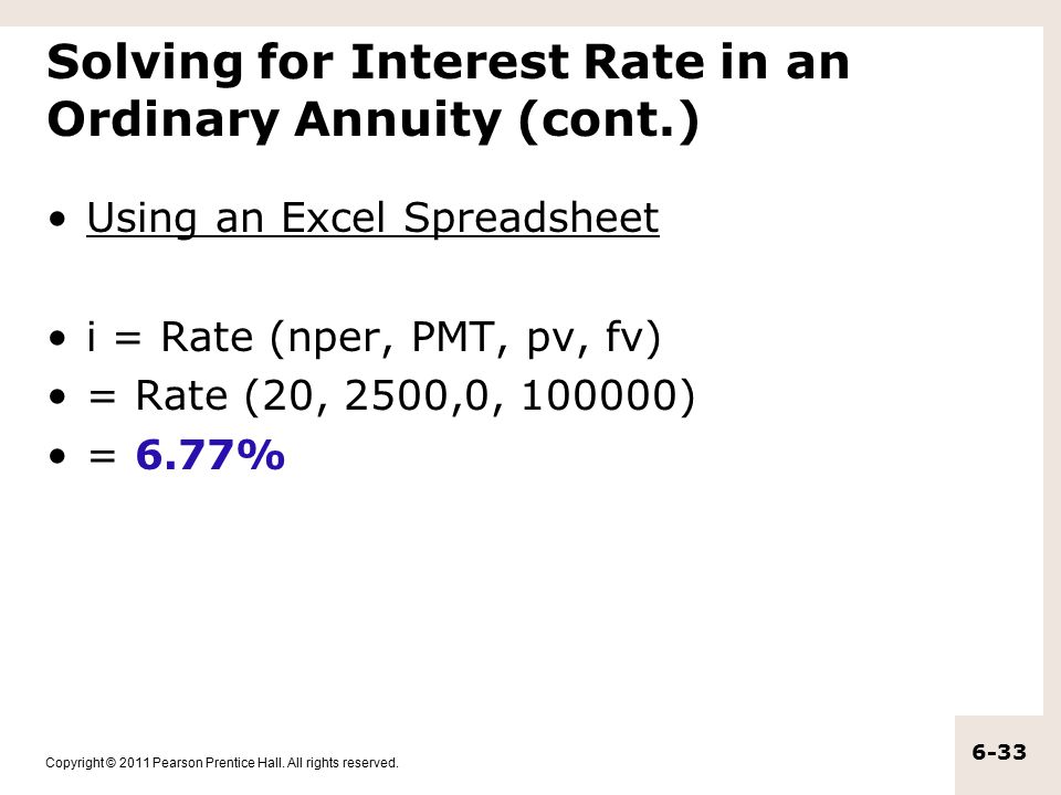 Solving for Interest Rate in an Ordinary Annuity (cont.)