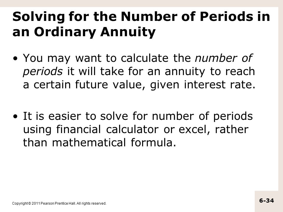 Solving for the Number of Periods in an Ordinary Annuity