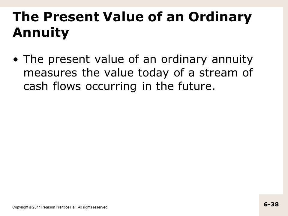 The Present Value of an Ordinary Annuity