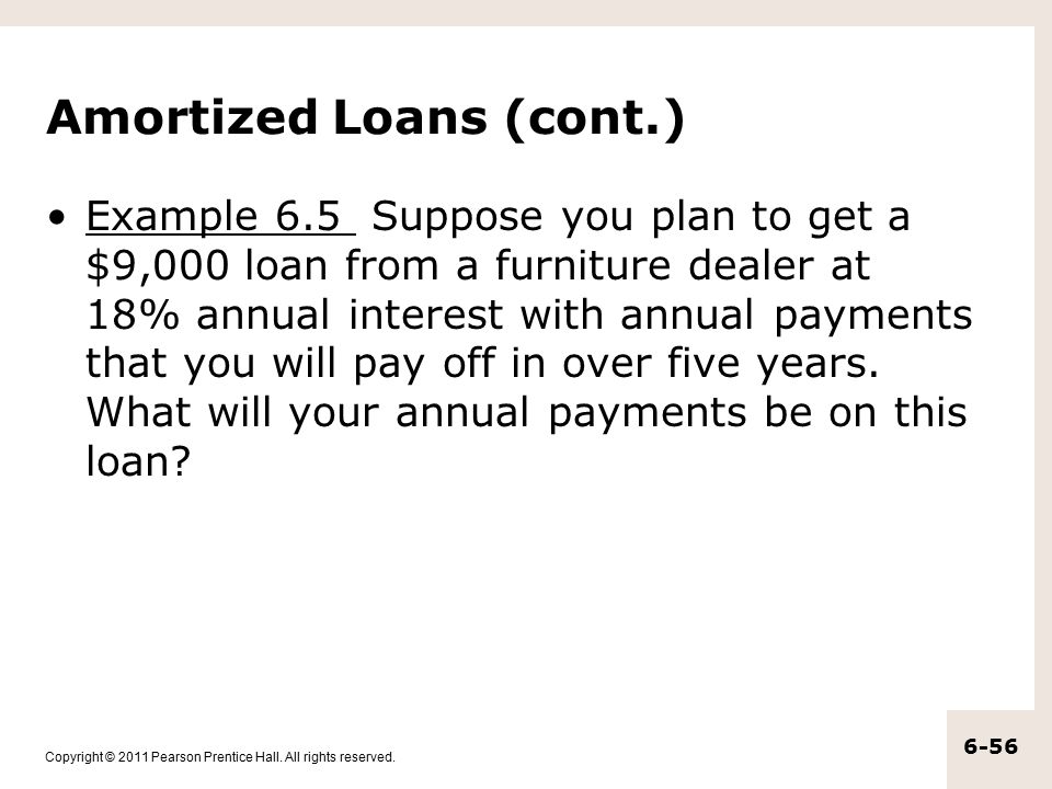 Amortized Loans (cont.)