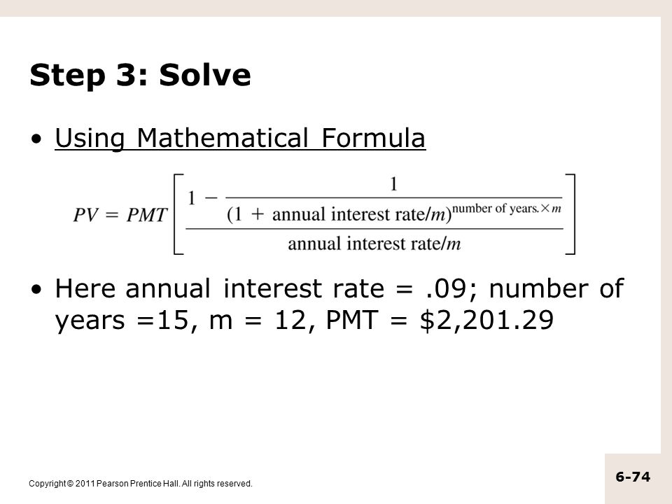 Step 3: Solve Using Mathematical Formula