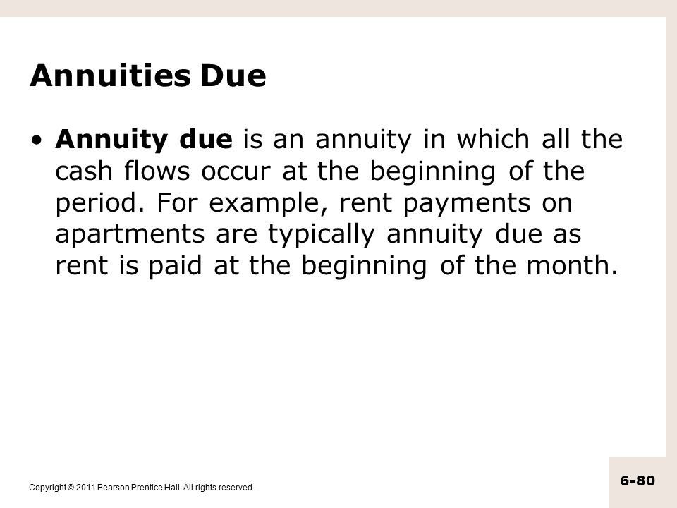 Annuities Due