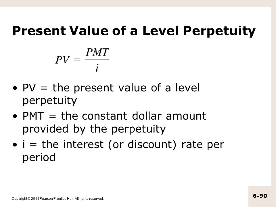 Present Value of a Level Perpetuity